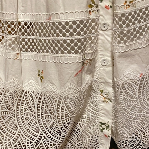 ANTONIO MELANI White Floral Button Down Lined Lace Maxi Sundress Quality Luxury - Picture 6 of 16